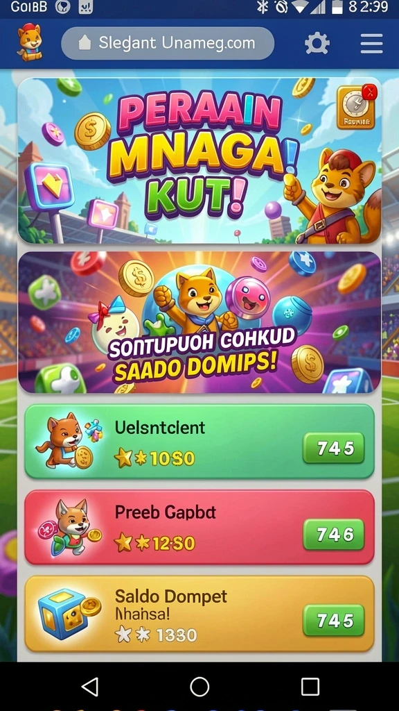 Tampilan menu utama aplikasi KINGDOMTOTO.