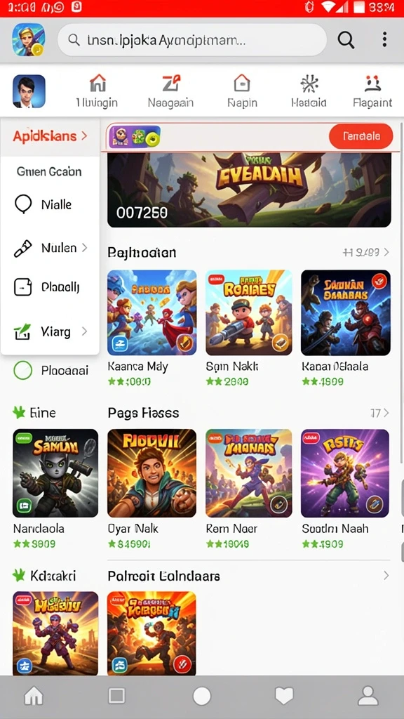 Beragam permainan judi online yang tersedia.